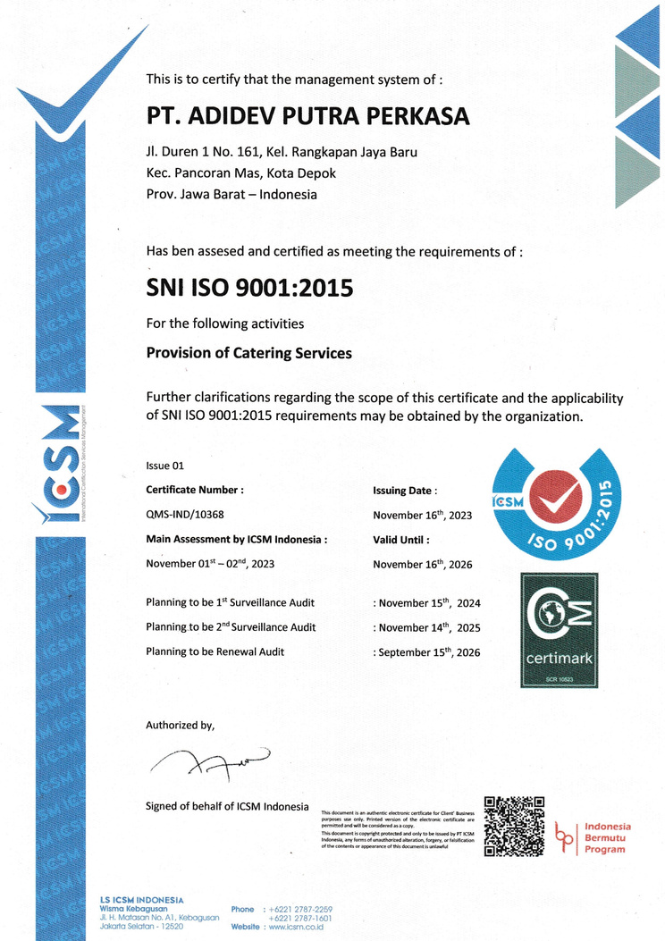 SERTIFIKAT ISO 9001:2015